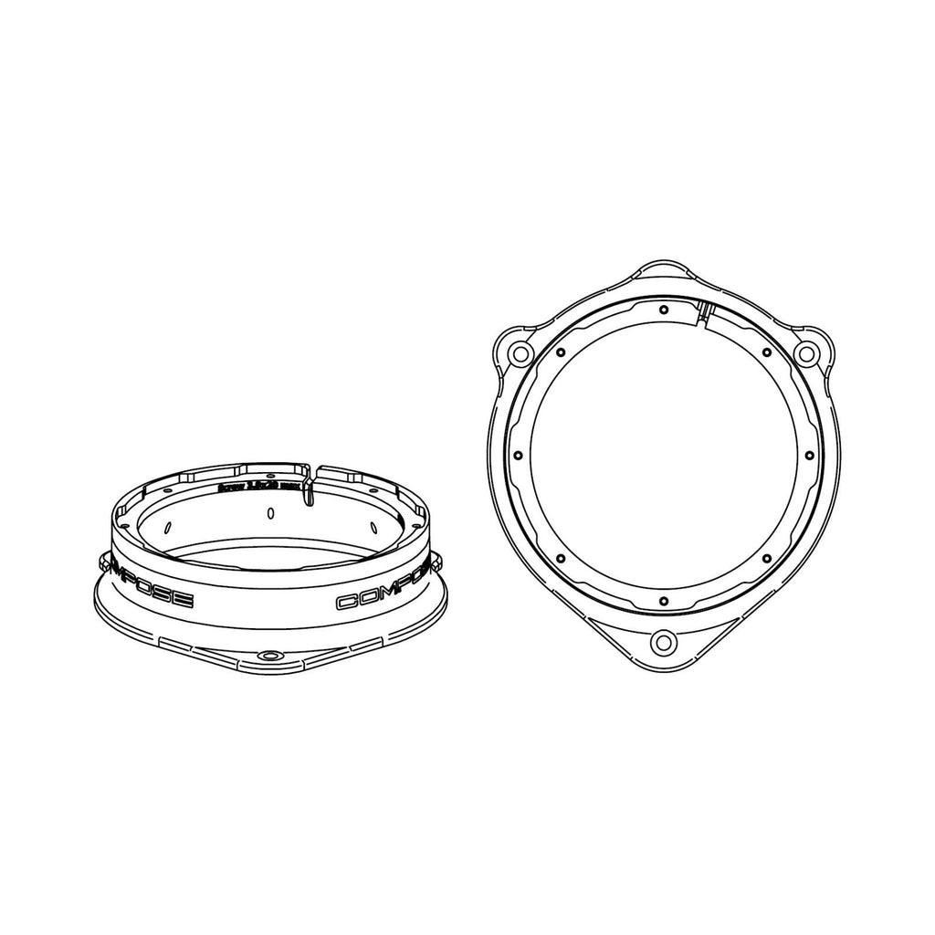 Helix Compose FlexMount 165 CFMK165 AUD.1 6.5 Inch Midbass Adaptor for Audi