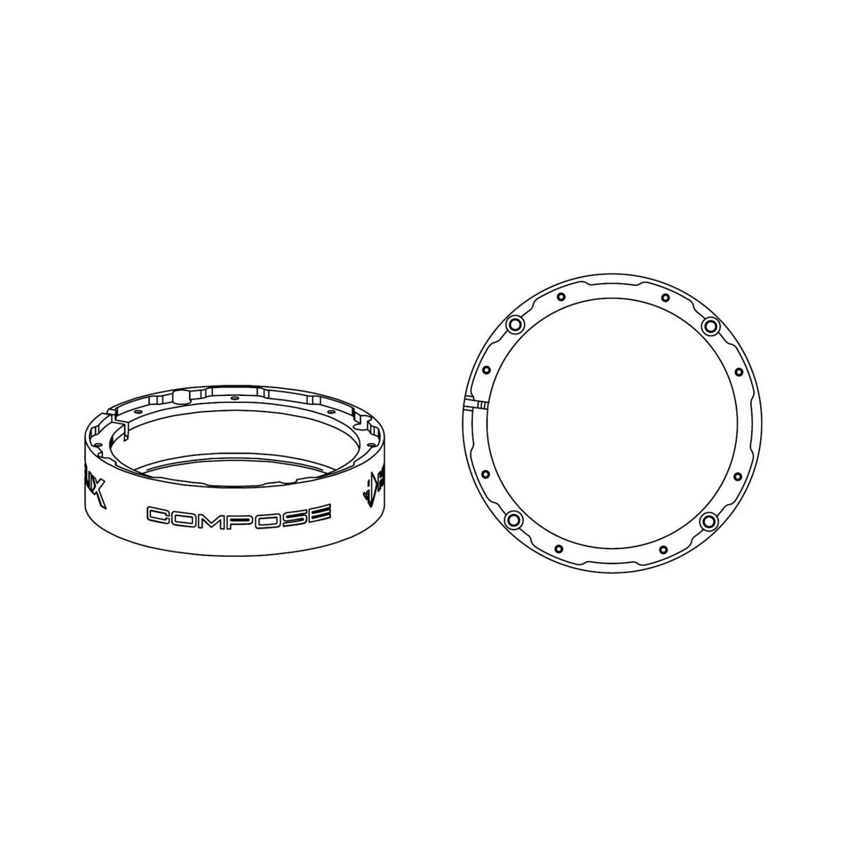 Helix Compose FlexMount 165 CFMK165 SKO.1 6.5 Inch Midbass Adaptor for Skoda