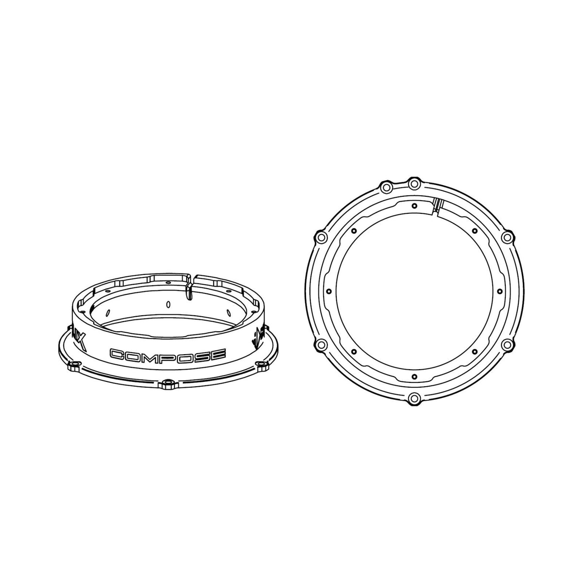 Helix Compose FlexMount 165 CFMK165 VW.2 6.5 Inch Midbass Adaptor for Volkswagen