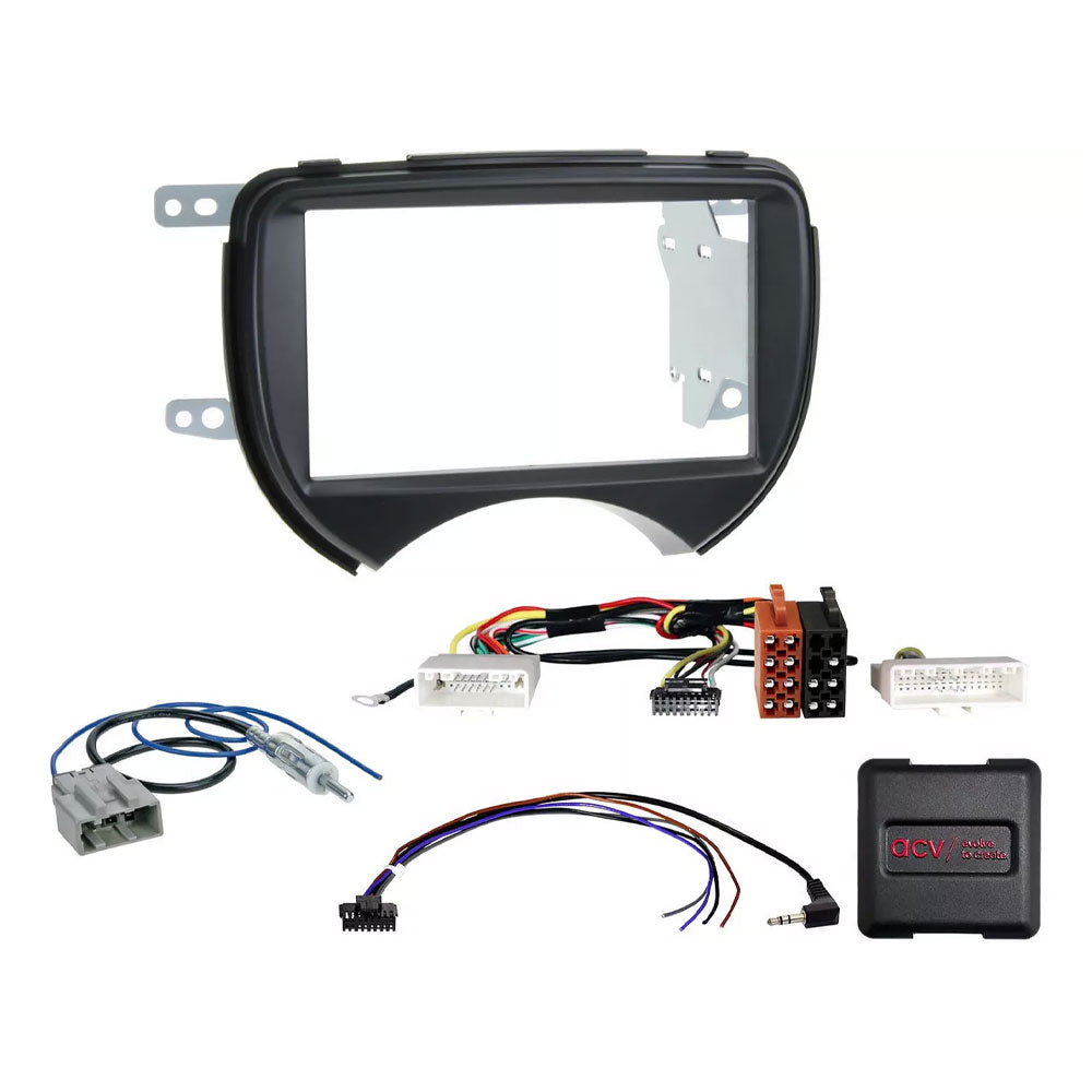 ACV 621210-03-2 Nissan Micra 2011 - 2013 Double Din Car Stereo Fascia, Steering Control Fitting Kit