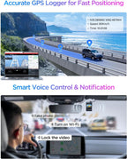 Viofo A329T 3CH Dash Cam 4K Front 2K Rear 2K Telephoto Starvis 2 GPS WIFI Camera