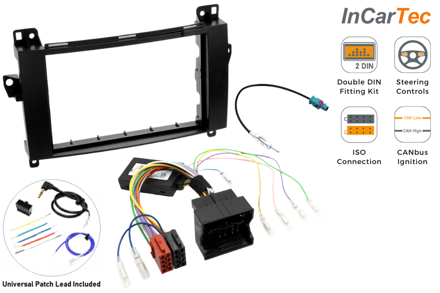 Mercedes Vito, Viano (2003-2014) Double DIN Stereo Fitting Kit with SWC