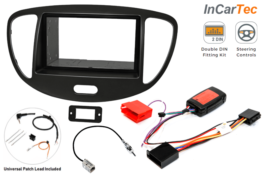 Hyundai i10 (2008-2013) Double DIN Car Stereo Upgrade Fitting Kit (MATT BLACK)