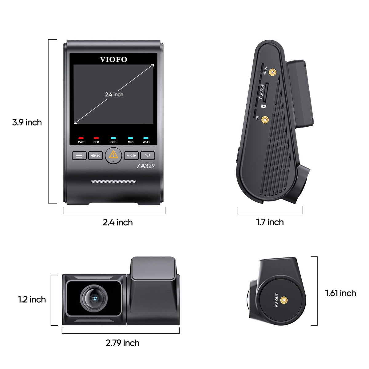 Viofo A329S 2CH Dash Cam 4K Front 2K Rear Starvis 2 GPS WIFI HDR Dual Camera