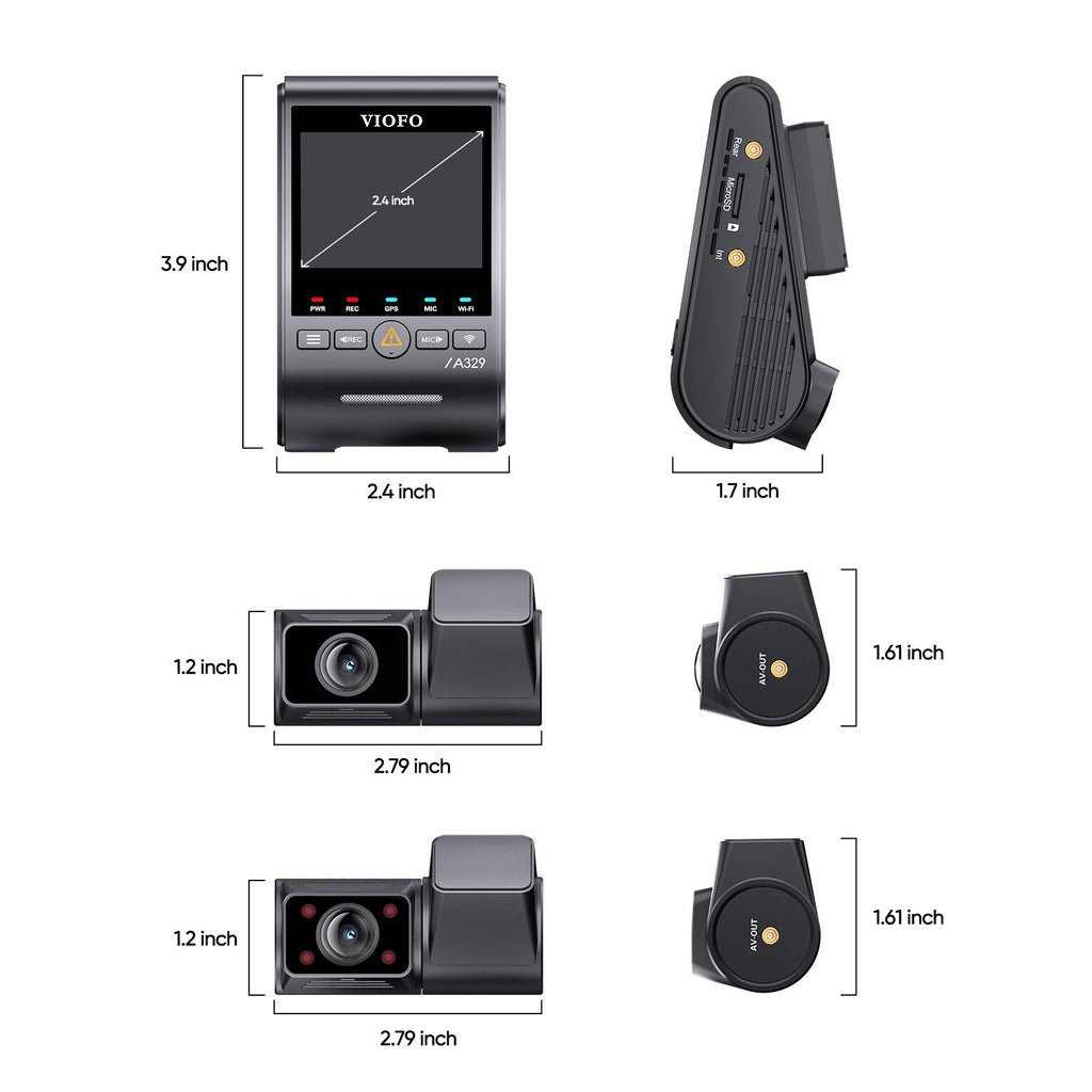 Viofo A329S 3CH Dash Cam 4K Front 2K Rear 2K Cabin Starvis 2 GPS WIFI HDR Camera