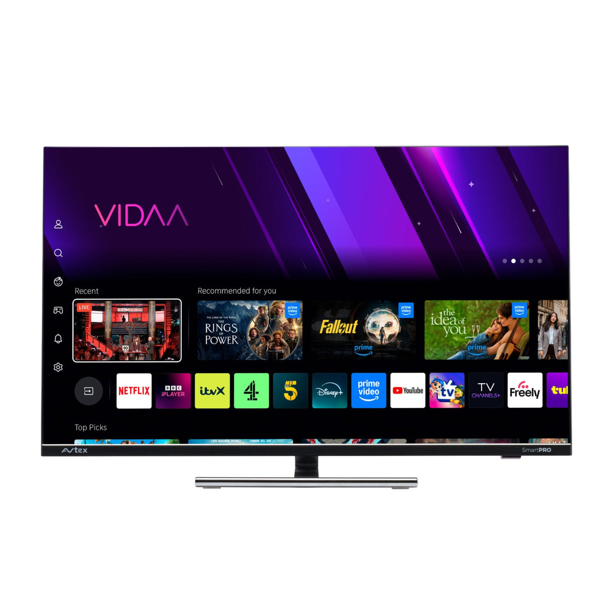 Avtex SmartPRO 23.8" HD TV 12v Freely Television Satellite Decoder Apps Wi-Fi