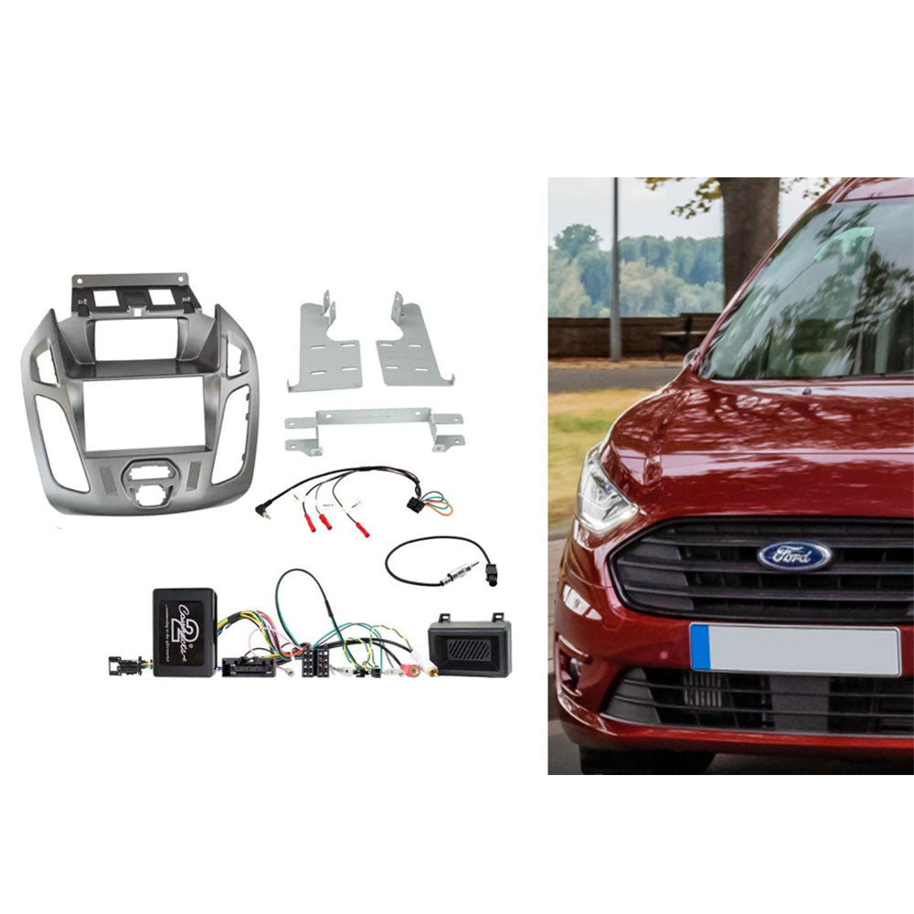 Connects2 CTKFD86 Ford Transit Connect 2013-2021 Matt Silver Double Din Car CD Stereo Fascia Fitting Kit