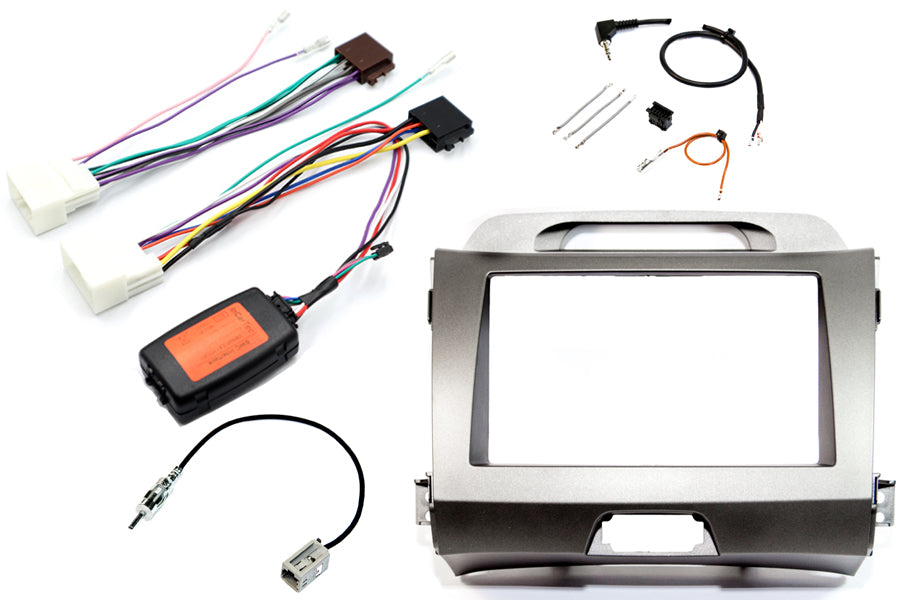 Kia Sportage (2010-2015) Double Din Car Stereo Upgrade Fitting Kit (SILVER) with Navigation