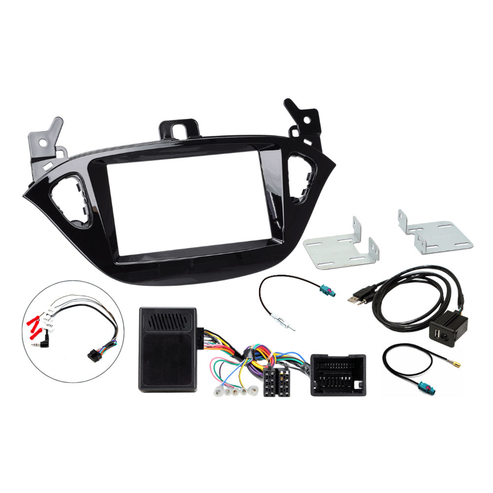 Vauxhall / Opel Double Din Stereo Fitting Kit (BT 3.0 Systems/ USB Retention) Piano Black