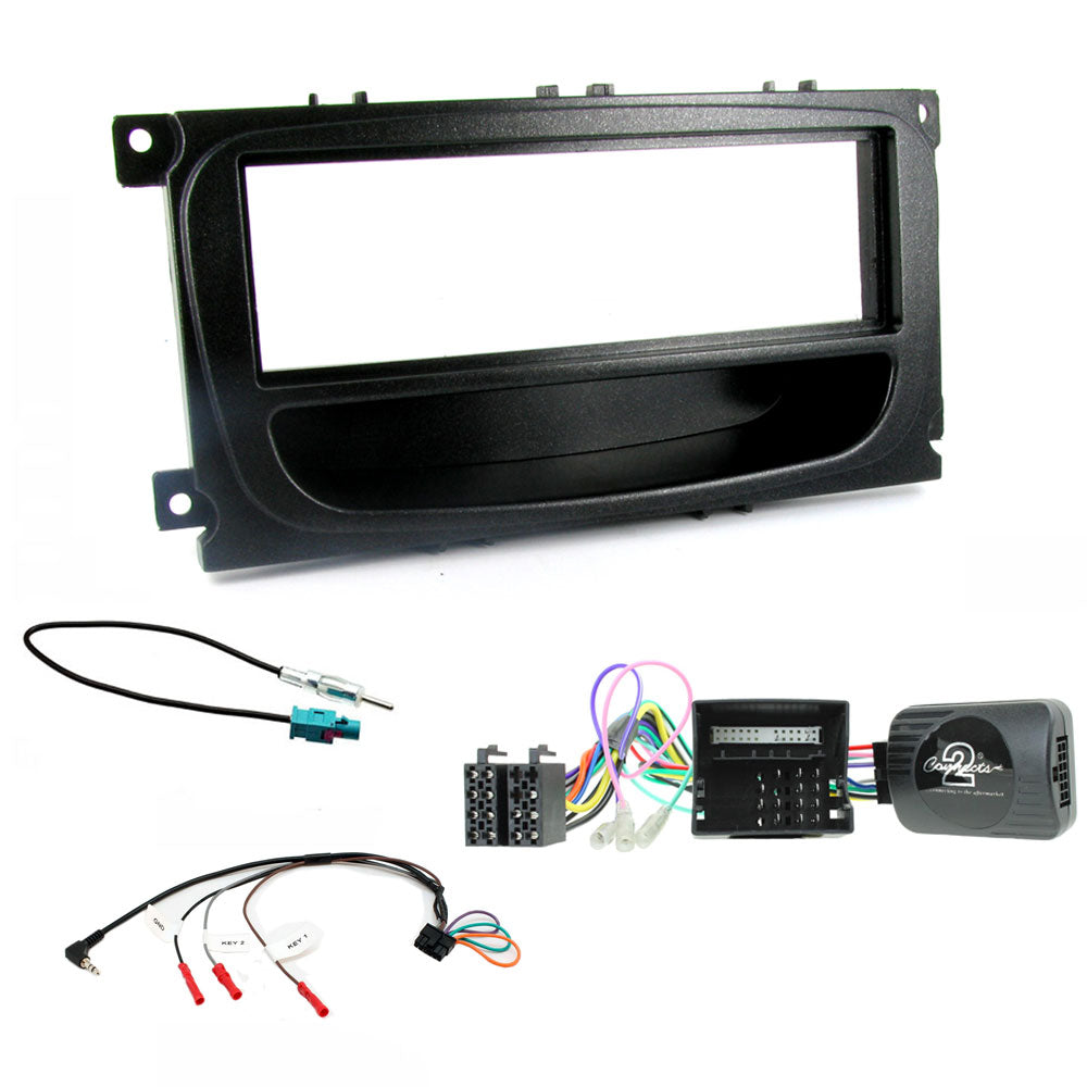 Ford Focus 2007> Car CD Stereo Fitting kit Fascia Panel, Stalk Control (Black)