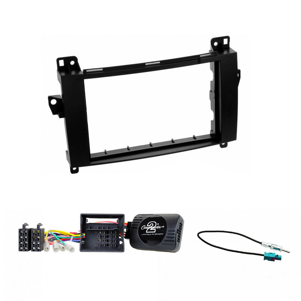 Mercedes Sprinter 2006-2018 Double Din Car Stereo Fitting Kit, Fascia, Stalk Control, Aerial Adaptor