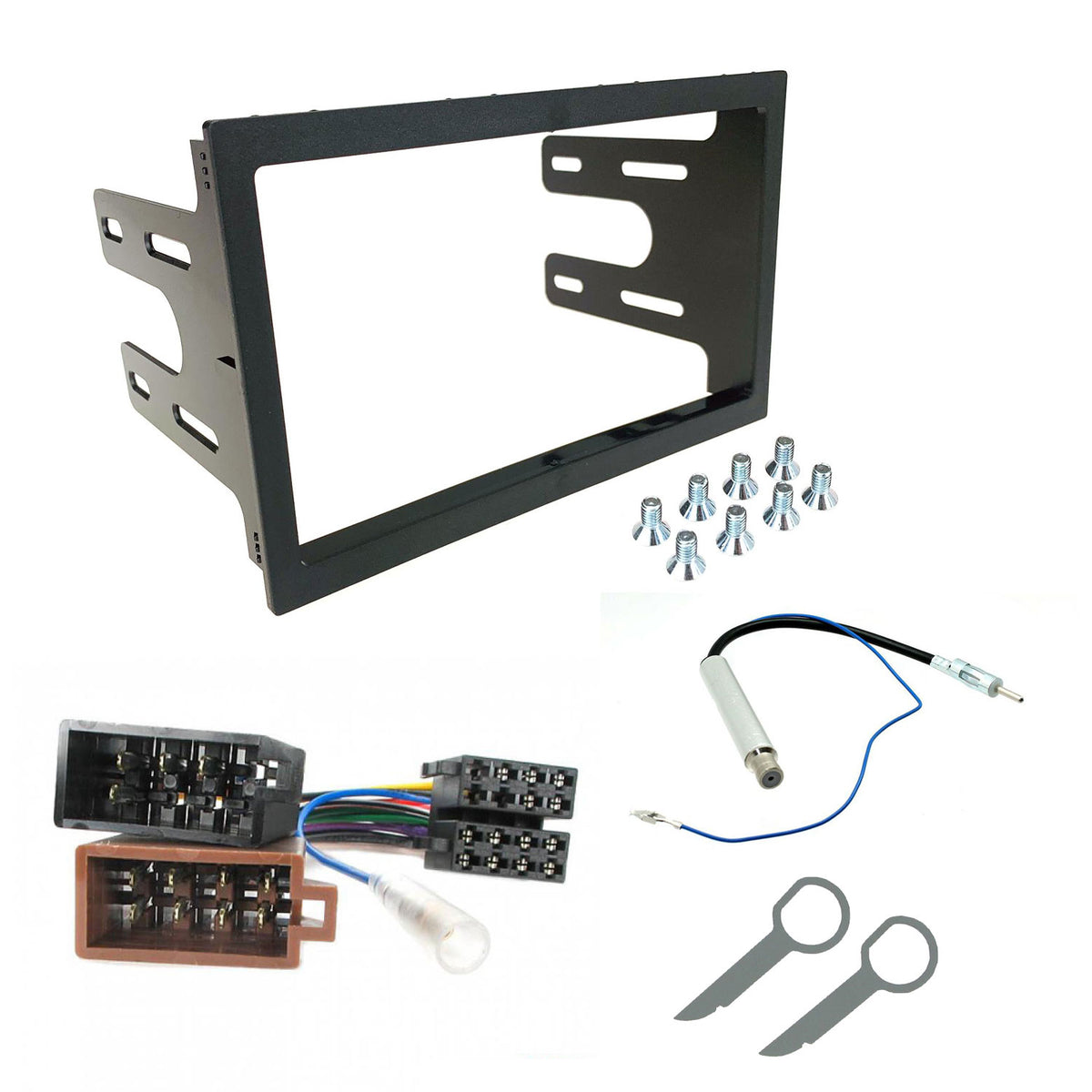 Volkswagen Golf MK IV Double Din Car Stereo Fascia, Wiring ISO, Antenna Fitting Kit