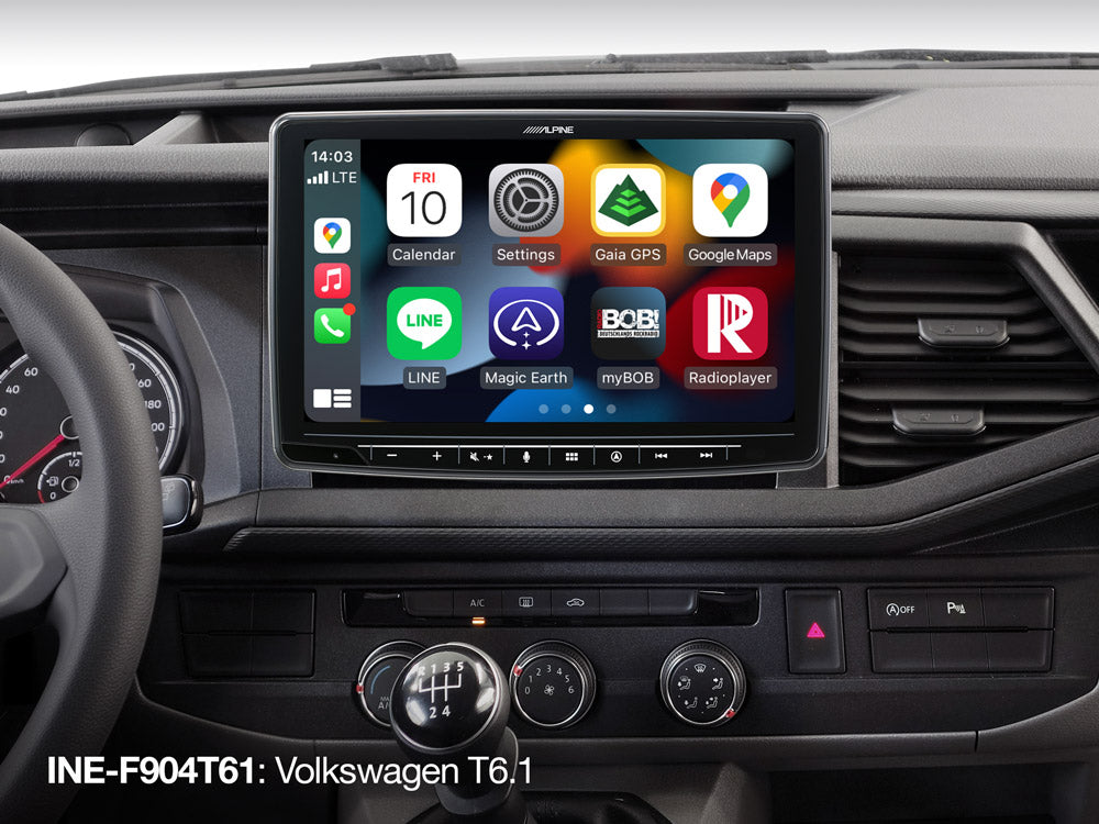 9-Inch Navigation System, featuring DAB+ digital radio, Apple CarPlay and Android Auto compatibility for Volkswagen T6.1 from 11.2019 till 2022