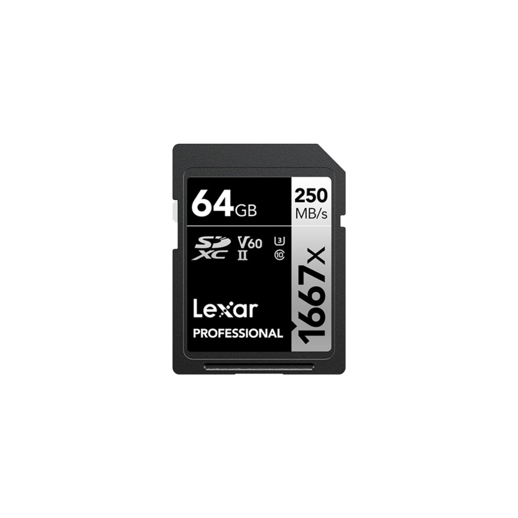 Lexar 64GB Professional 1667x SDXC UHS-II Card Silver Series Class 10 U3 V60