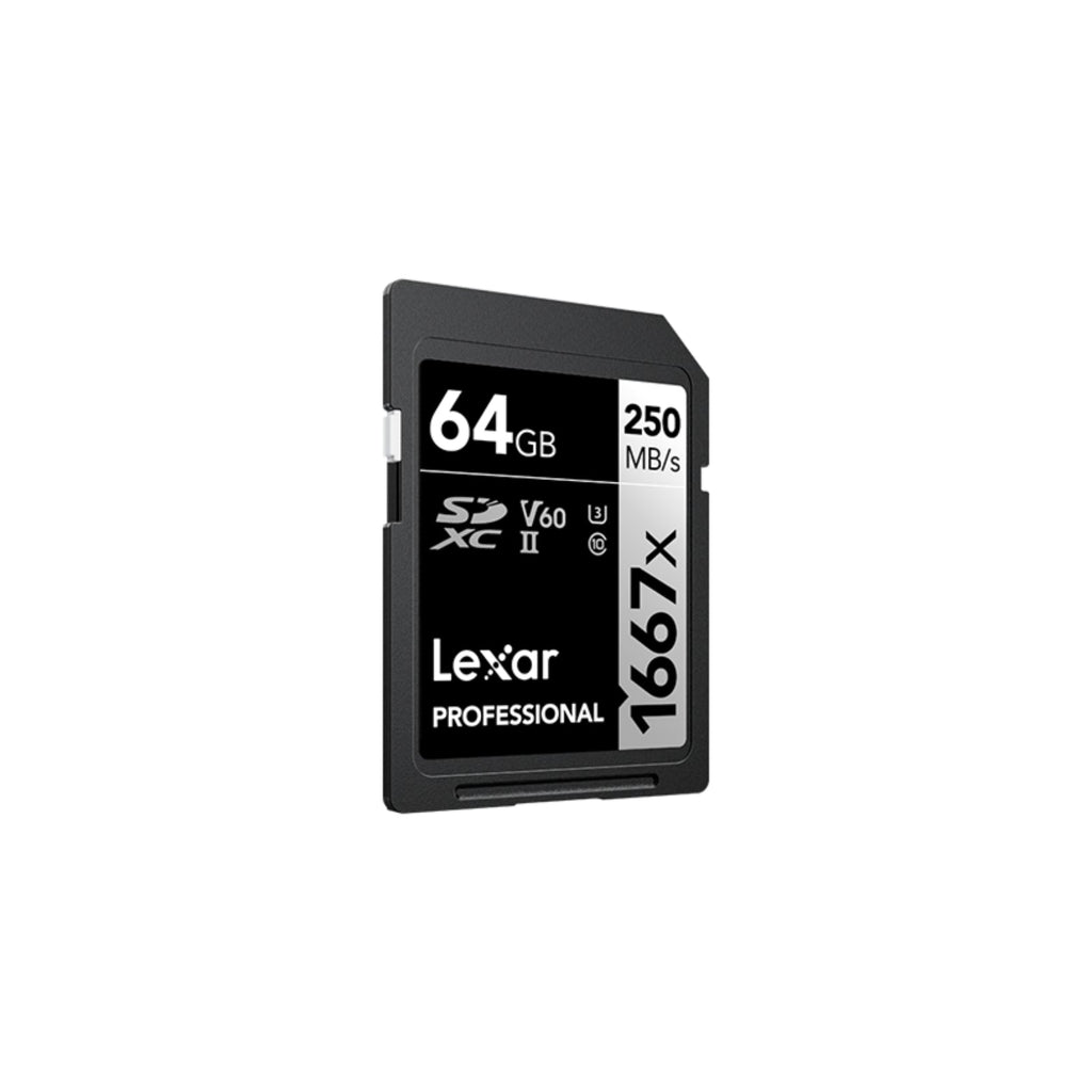 Lexar 64GB Professional 1667x SDXC UHS-II Card Silver Series Class 10 U3 V60