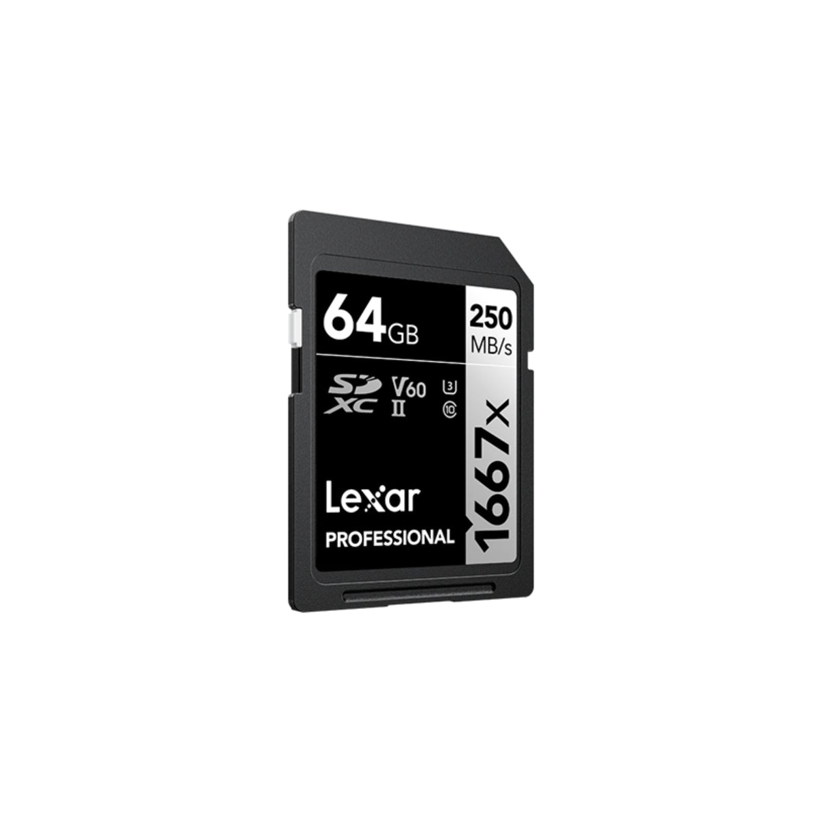 Lexar 64GB Professional 1667x SDXC UHS-II Card Silver Series Class 10 U3 V60
