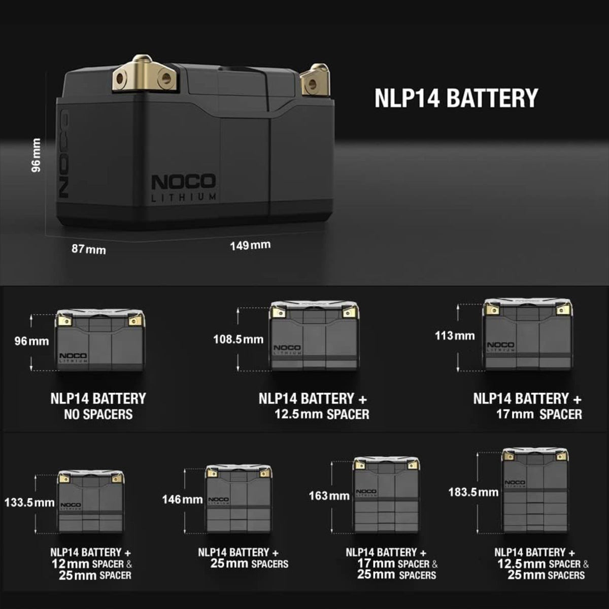 NOCO Lithium NLP14 12V 500A Group 14 Powersport Motorcycle Motorbike Battery
