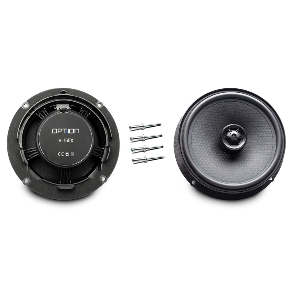 Option Audio V-165X Plug & Play Coaxial Speakers for Volkswagen Skoda Seat