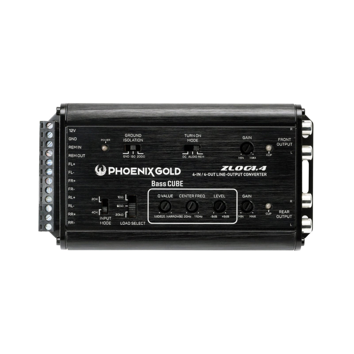 Phoenix Gold ZLOC4.4 ZD Series 4 Channel Converter Including Bass Cube