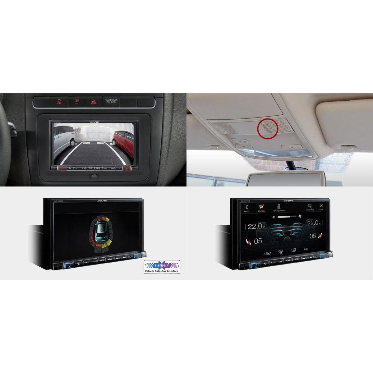 Alpine KIT-7VWX303 7 Inch Installation Kit Facia Steering Controls VW Seat Skoda