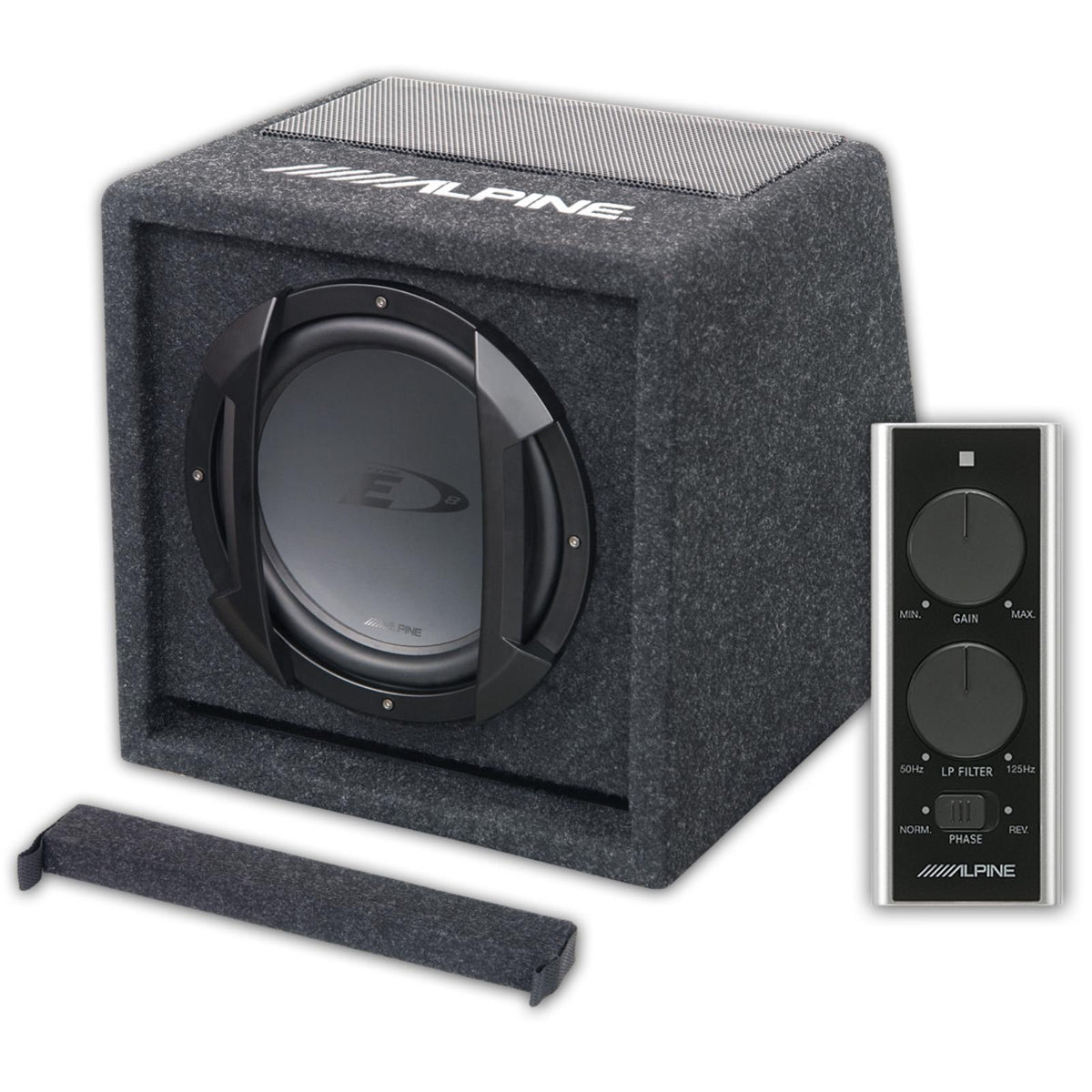 Alpine SWE-815 Subwoofer Amplified Powered Active Sub with Wired Remote 100w RMS