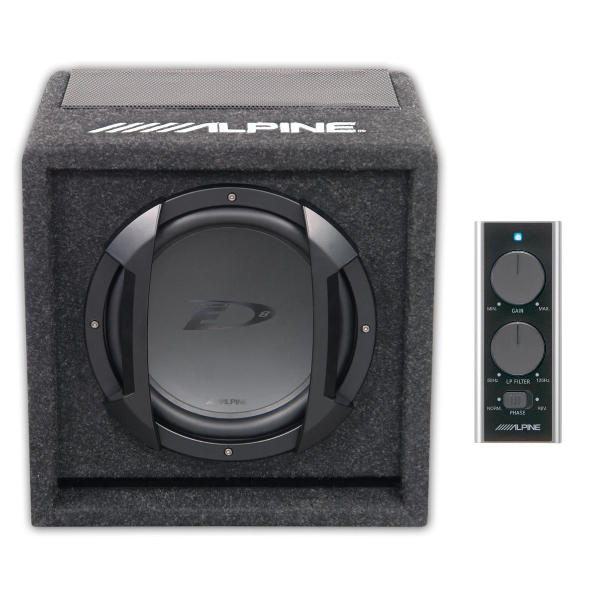 Alpine SWE-815 Subwoofer Amplified Powered Active Sub with Wired Remote 100w RMS