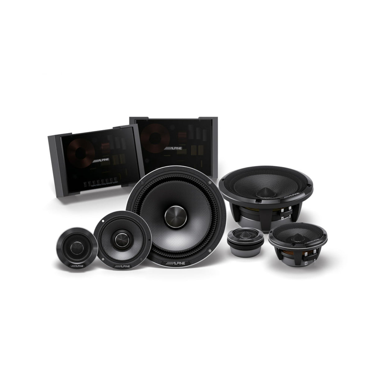 Alpine HDZ-653 Status Speakers Hi-Res 6.5 Inch 16.5cm 3 Way Component 100w RMS