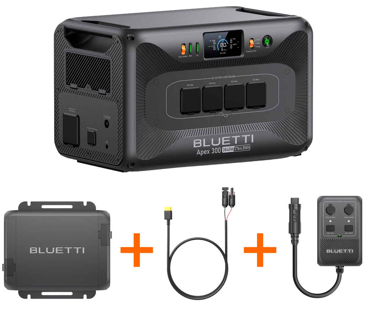 BLUETTI APEX 300 / DC-DC FAST CHARGER 1 / HUB-D1 12V RV CONTROL BOX BUNDLE