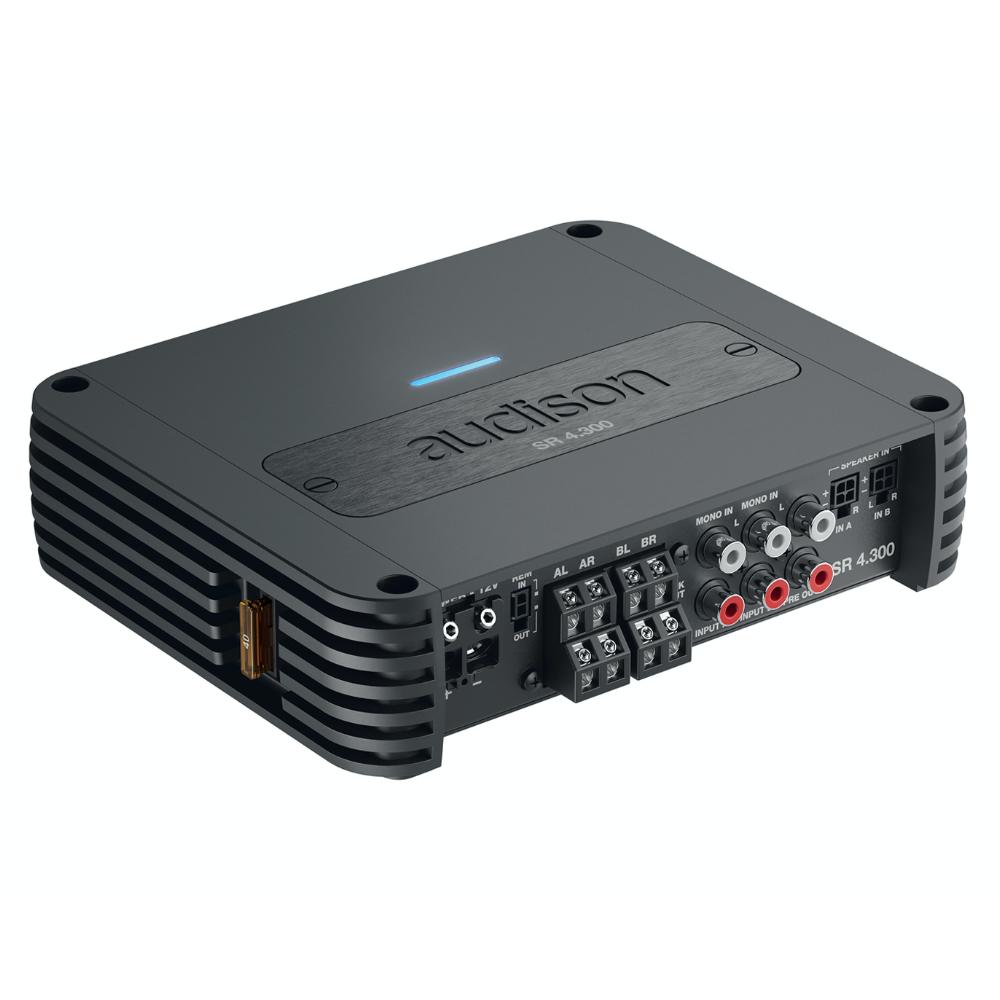 Audison SR 4.300 V2 Amp 4 Channel High Power Compact Speaker Amplifier 300w RMS