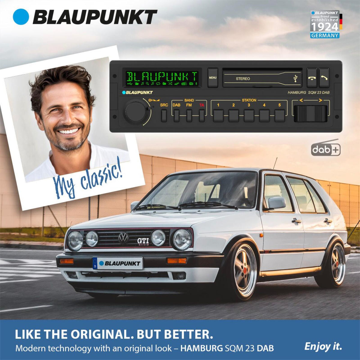Blaupunkt Hamburg SQM 23 DAB Radio Bluetooth USB Retro Car Stereo 80s Classic
