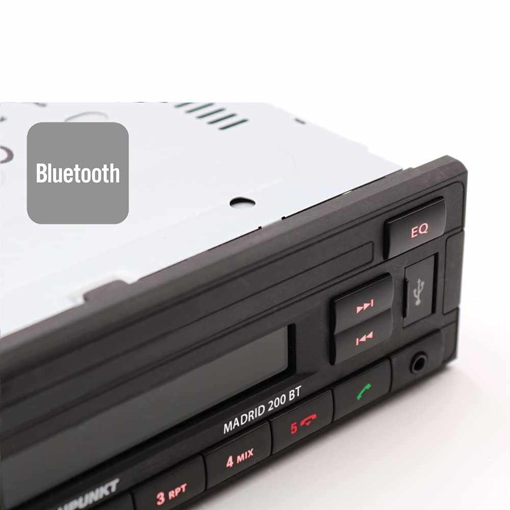 Blaupunkt Madrid 200 BT Car Stereo Radio Bluetooth USB Mechless Retro OEM Look