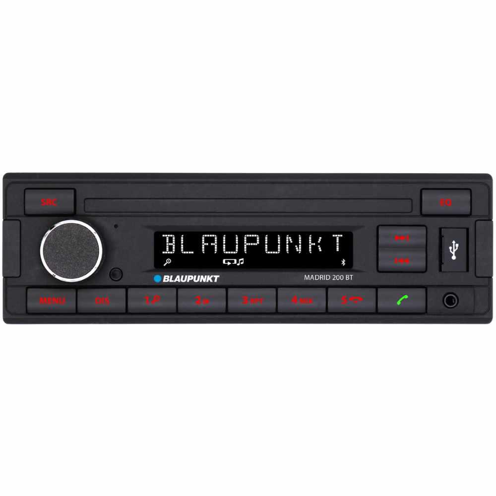 Blaupunkt Madrid 200 BT Car Stereo Radio Bluetooth USB Mechless Retro OEM Look