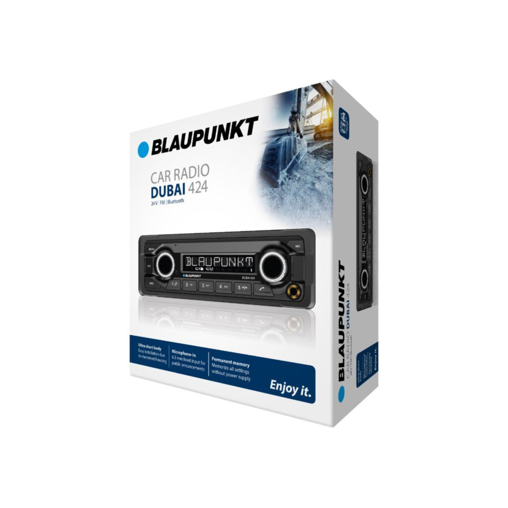 Blaupunkt Dubai 424 Heavy Duty 24 Volt Bluetooth Radio 24v Truck Lorry Bus Stereo