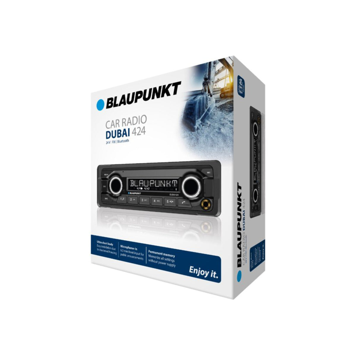 Blaupunkt Dubai 424 Heavy Duty 24 Volt Bluetooth Radio 24v Truck Lorry Bus Stereo