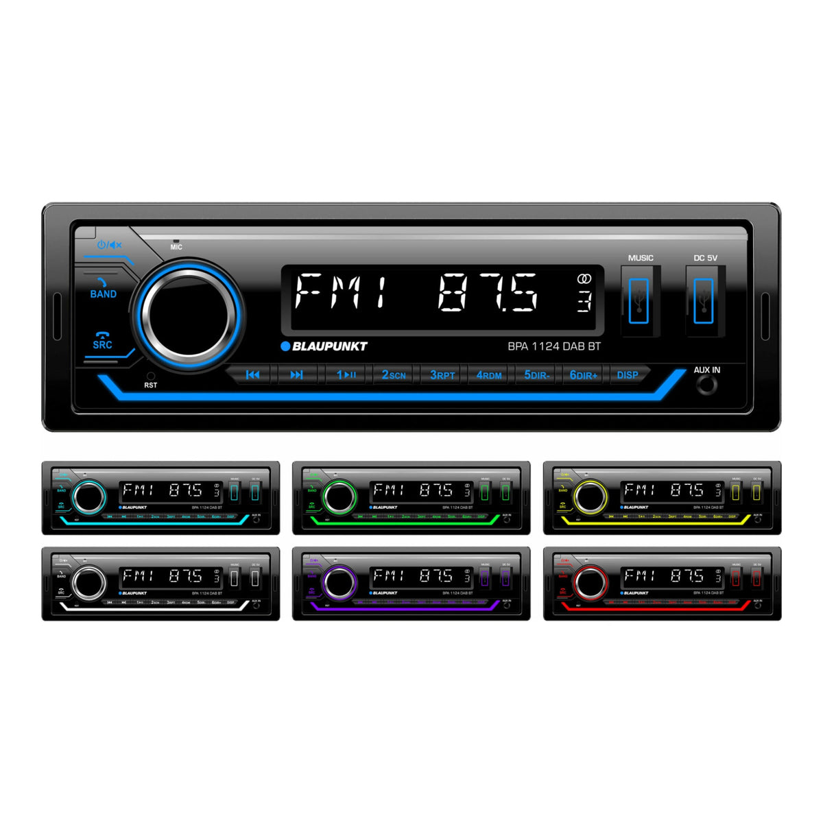 Blaupunkt BPA 1124 DAB BT Car Stereo AUX Dual Front USB Bluetooth DAB Radio