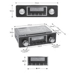 Classic Car Stereo 200 DAB Spindle Mount Radio Stereo Bluetooth Rear USB Black