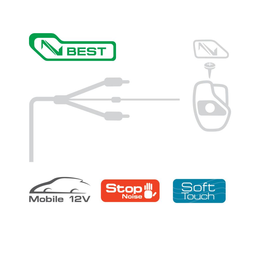Connection Best BT2 450 4.5m 14.8 ft 2 Channel Car RCA Amp Cable Lead