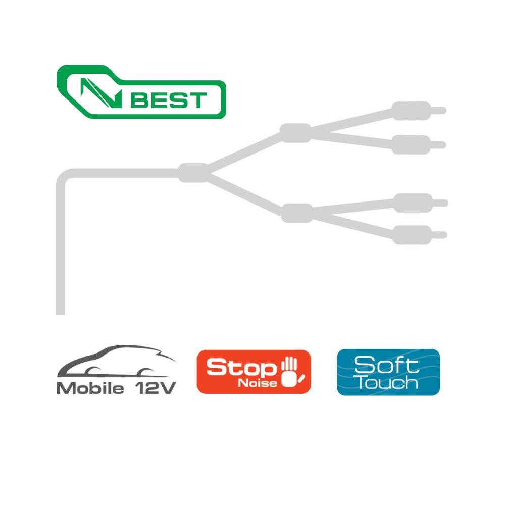 Connection Best BT4 550 5.5m 18 ft 4 Channel Car RCA Amp Cable Lead