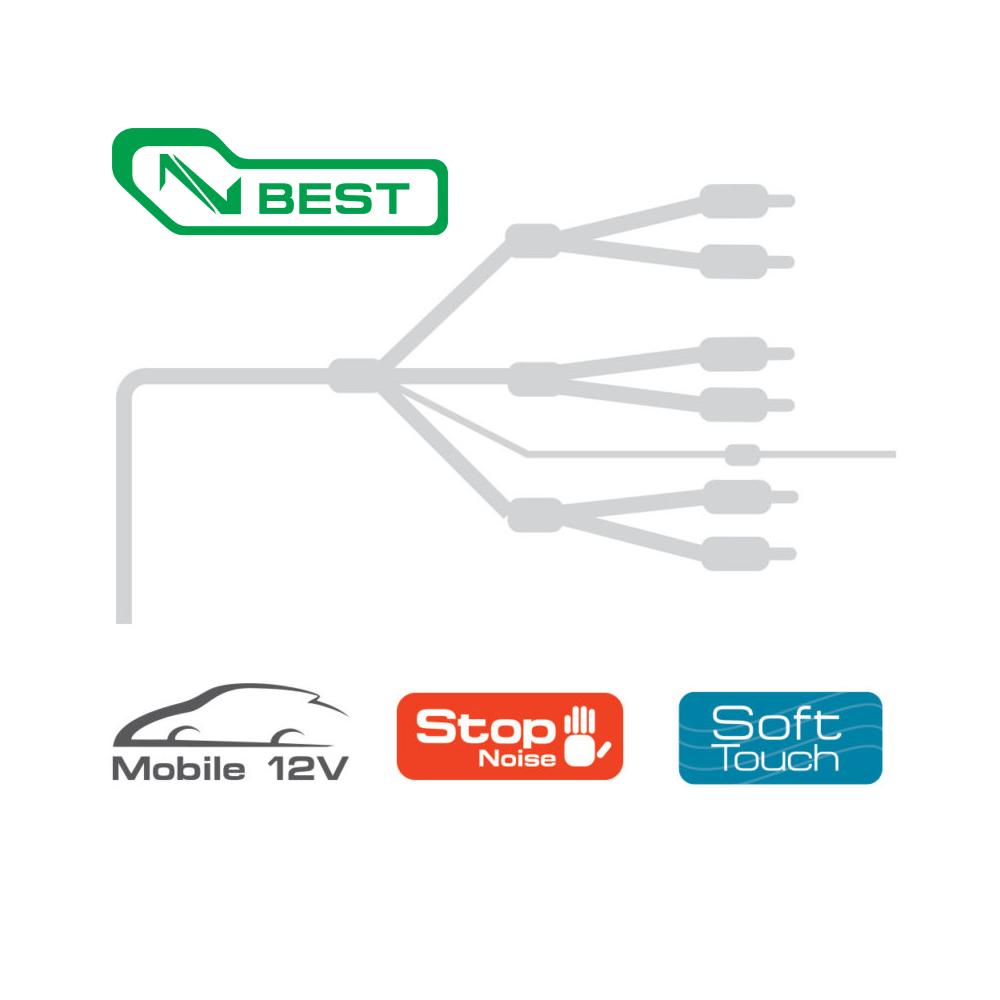 Connection Best BT6 550 5.5m 18 ft 6 Channel Car RCA Amp Cable Lead