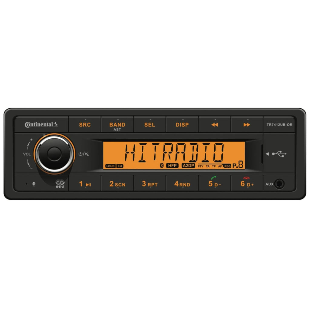 Continental TR7412UB-OR Car Stereo Radio Bluetooth USB Mechless Retro OEM Look