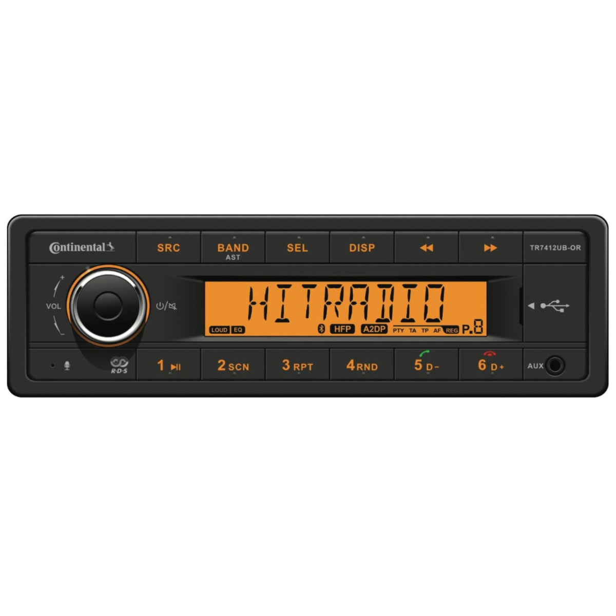 Continental TR7412UB-OR Car Stereo Radio Bluetooth USB Mechless Retro OEM Look