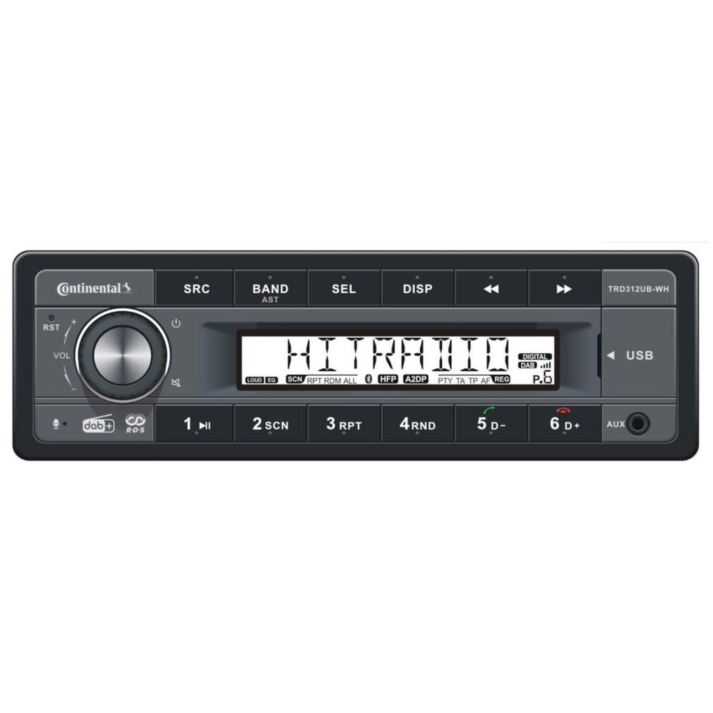 Continental TRD312UB-WH Bluetooth Car Stereo DAB Radio USB AUX Retro OEM Look