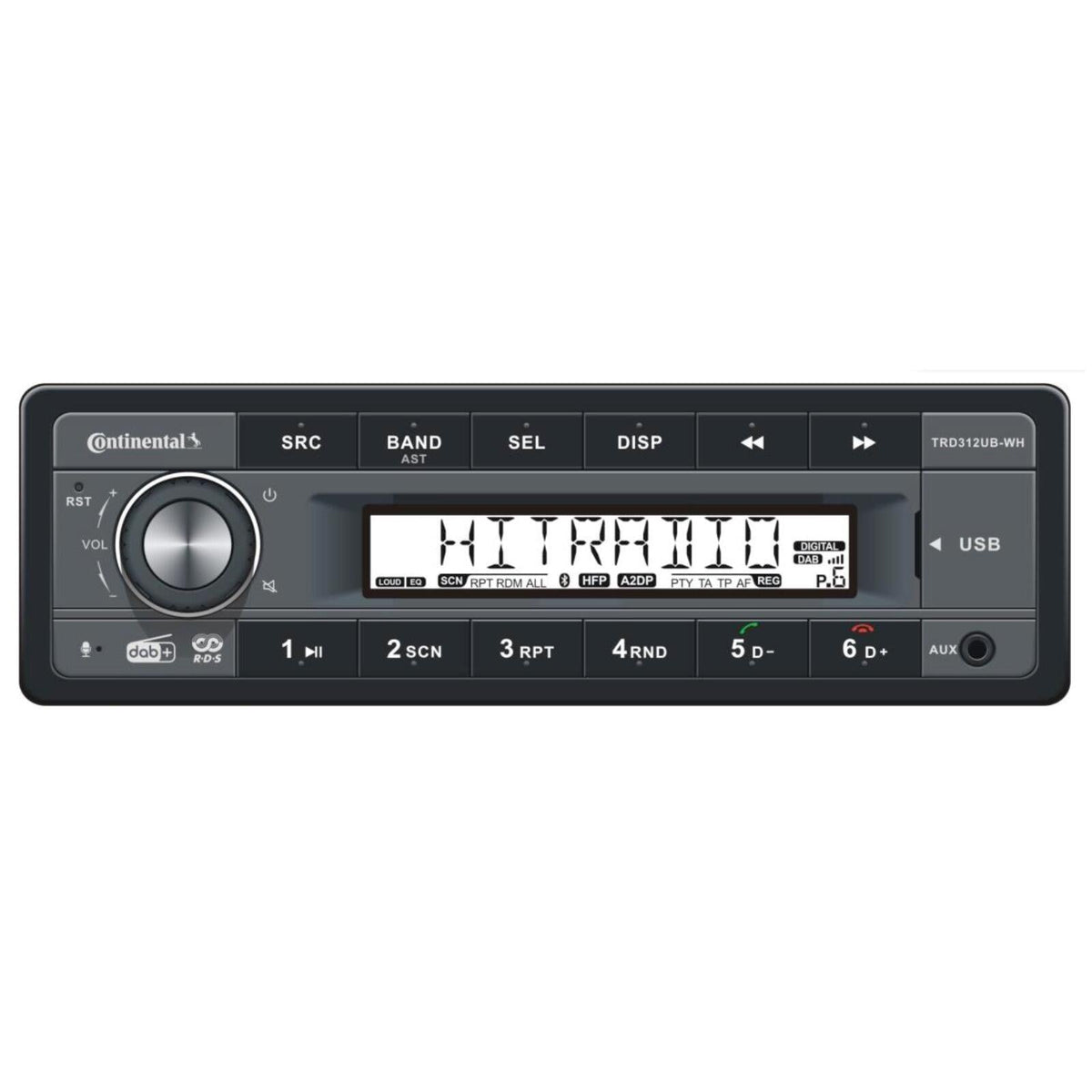 Continental TRD312UB-WH Bluetooth Car Stereo DAB Radio USB AUX Retro OEM Look