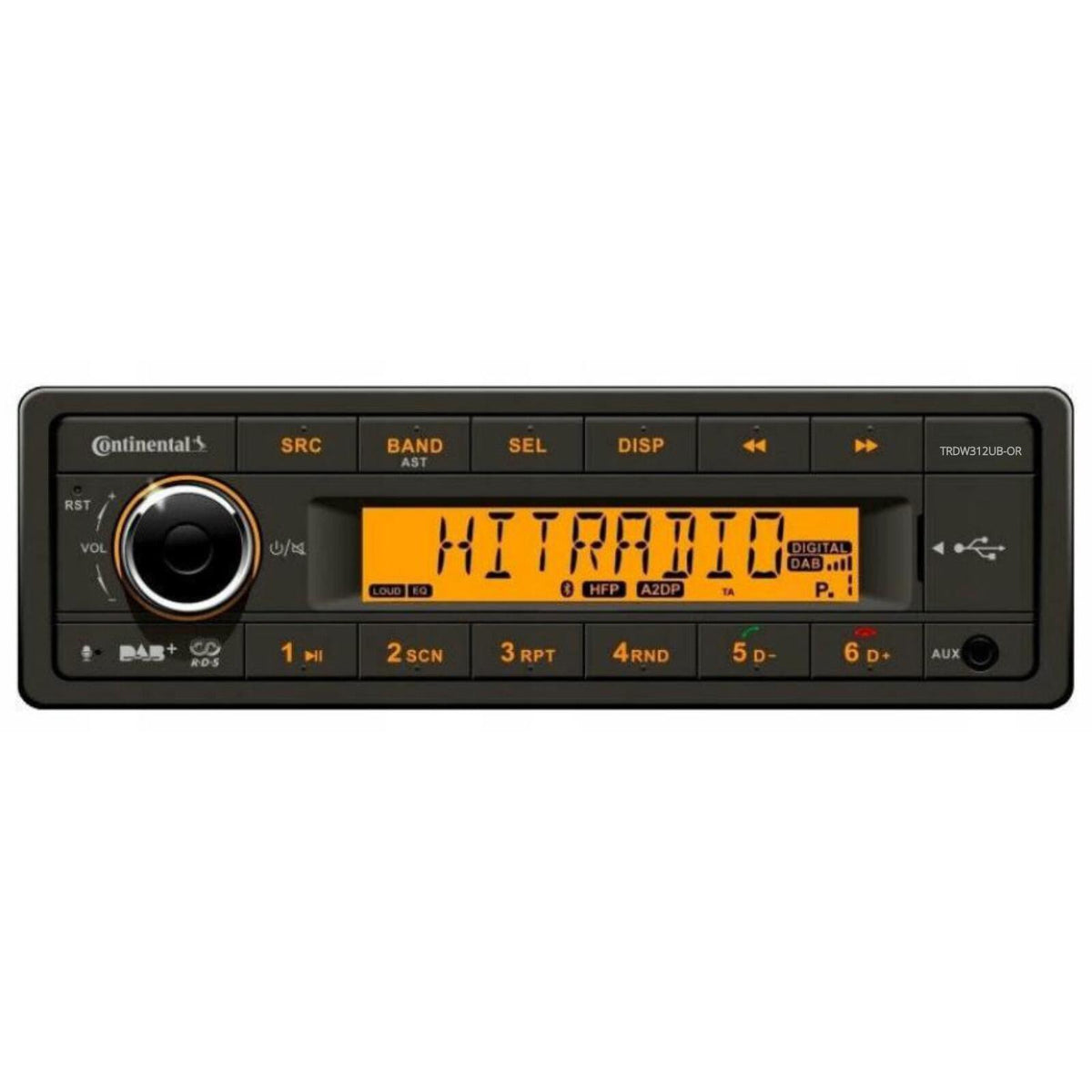 Continental TRDW312UB-OR Bluetooth Car Stereo DAB Radio USB AUX Retro OEM Look