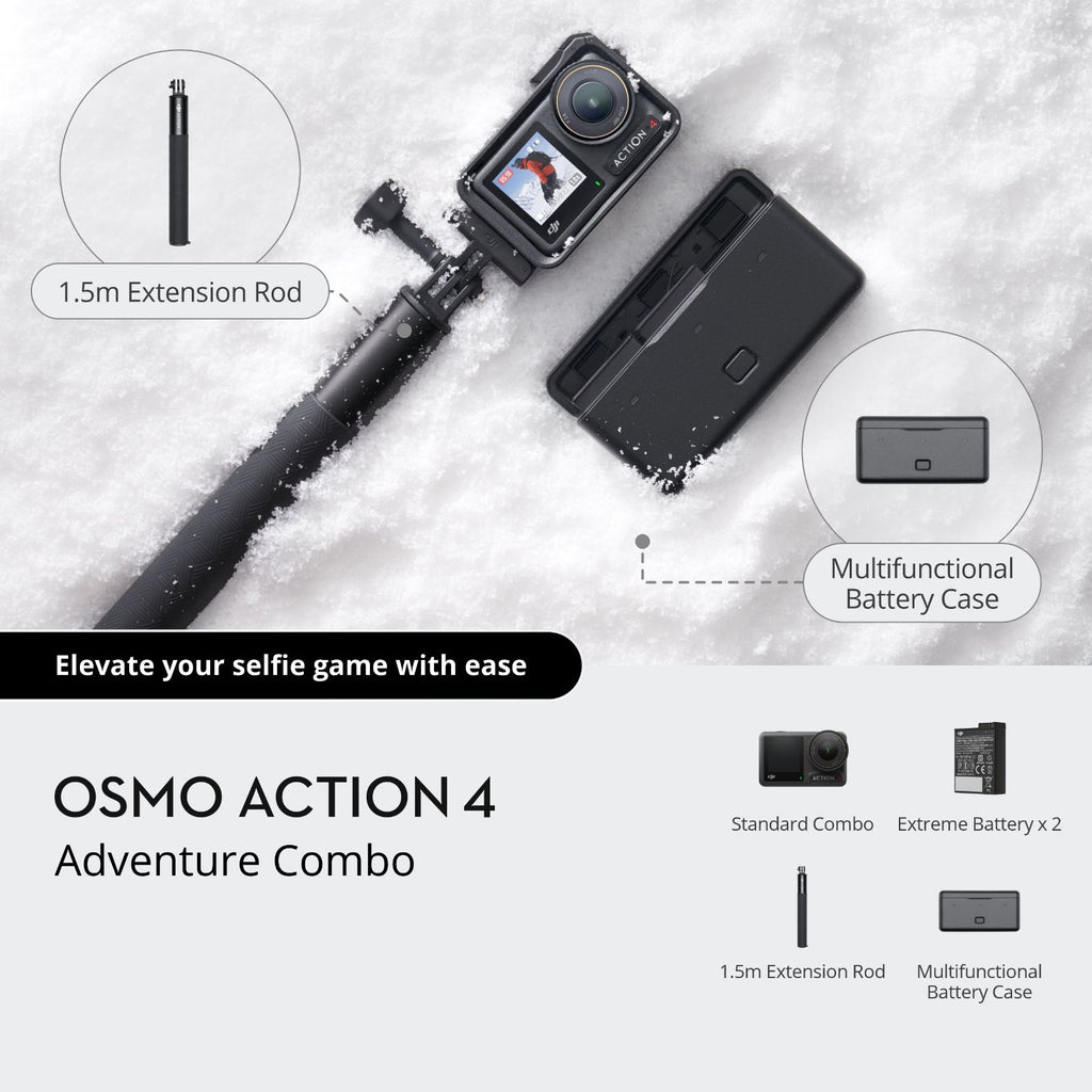 DJI Osmo Action 4 Adventure Combo 4K 120fps 1/1.3 Inch Sensor Action Camera