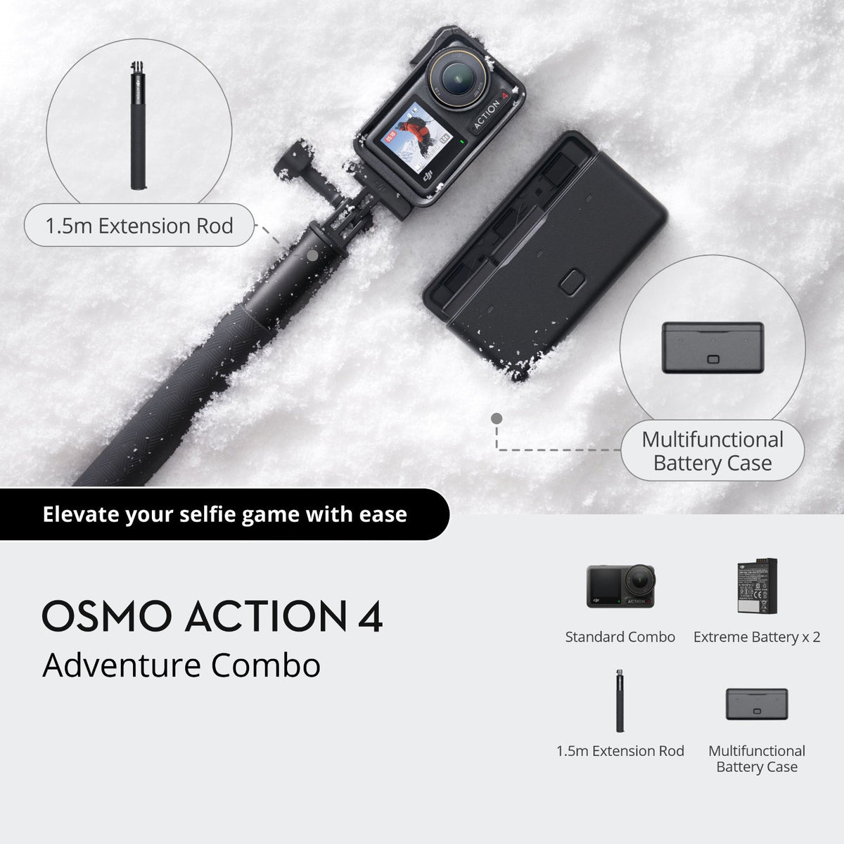 DJI Osmo Action 4 Adventure Combo 4K 120fps 1/1.3 Inch Sensor Action Camera