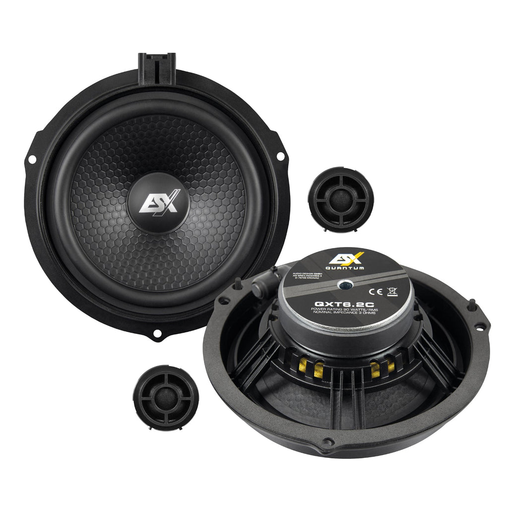 ESX QXT6.2C Component Speakers and Tweeters for Ford Transit 2014 Front Doors