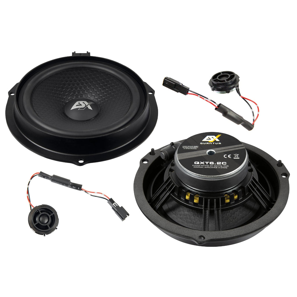 ESX QXT6.2C Component Speakers and Tweeters for Ford Transit 2014 Front Doors