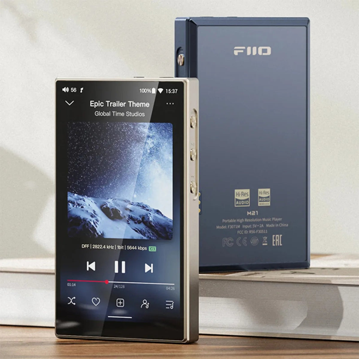 FiiO M21 DAP Portable Hi-Res Digital Audio Music Player Bluetooth Titanium Gold