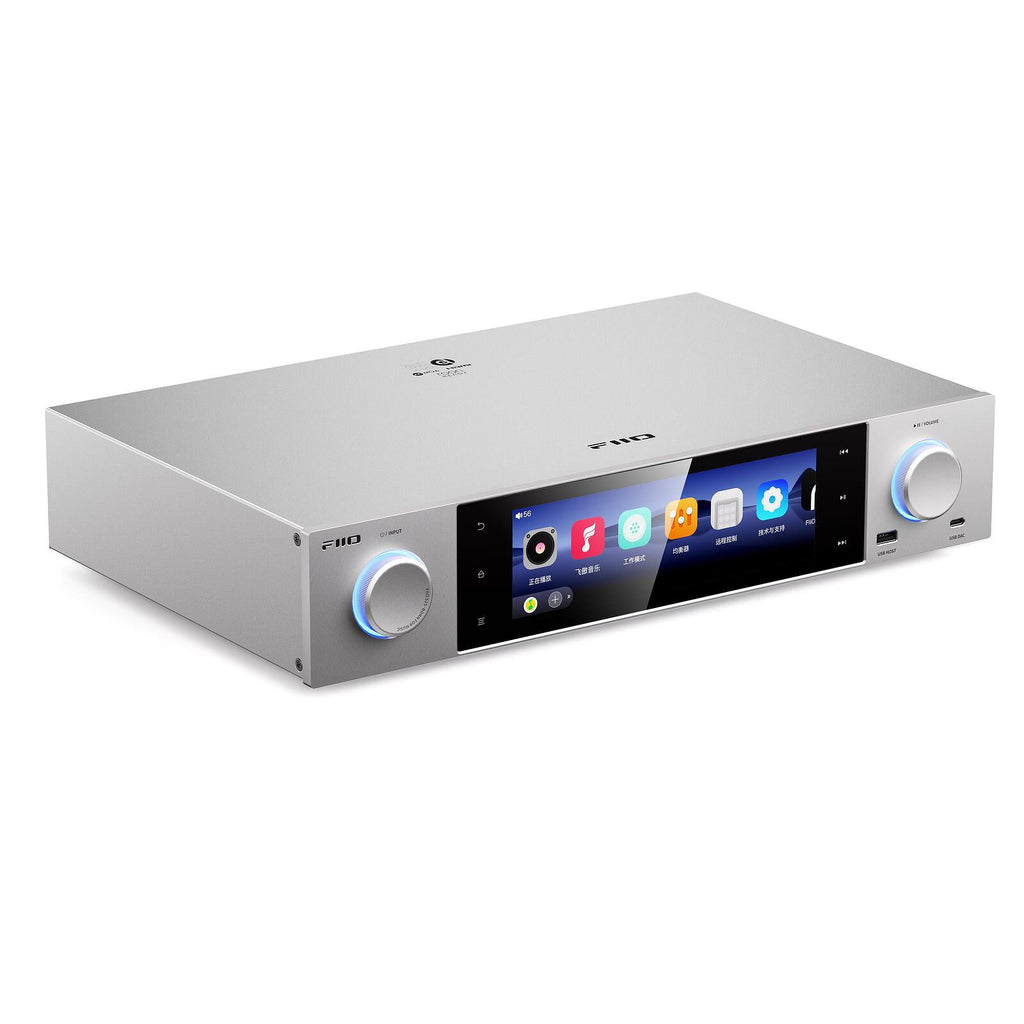 FiiO S15 Desktop Hi Res Audio Music Streamer 7.84 Inch Display Android 12 Silver